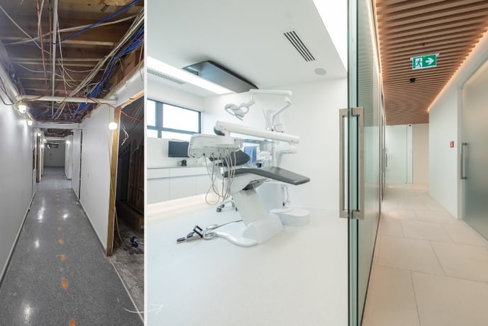 Before and after dental practice design and build by Dentec
