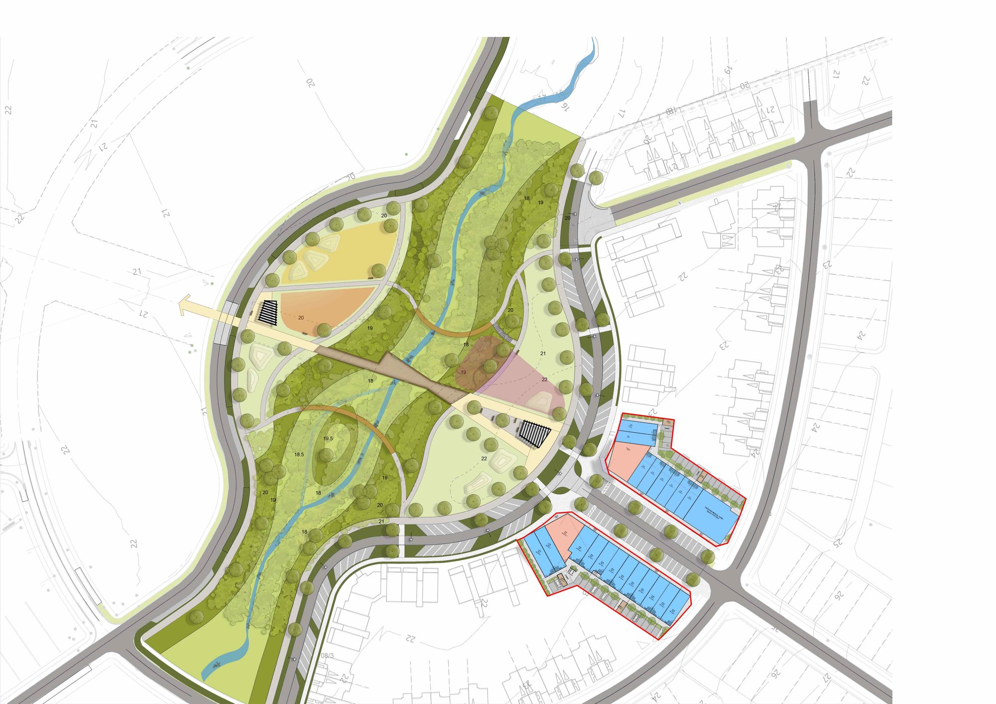 Milldale development from birds eye view